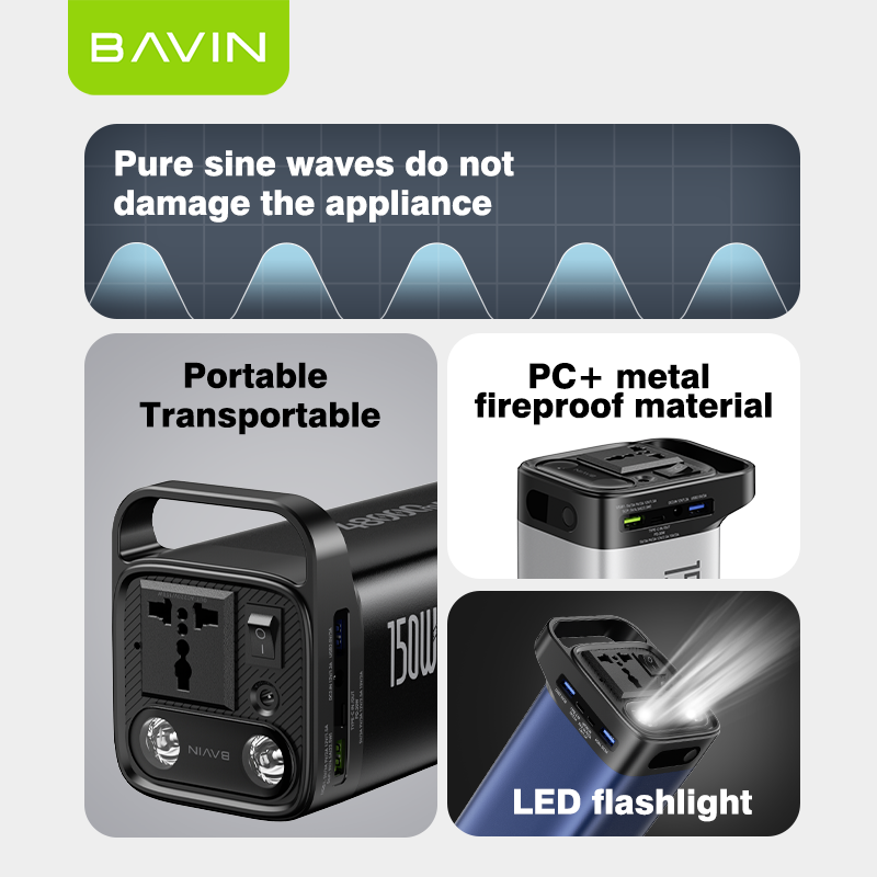 BAVIN PC021 54600mAh 150W Portable Power Supply Powerbank 22.5W w/ LED Light & Display