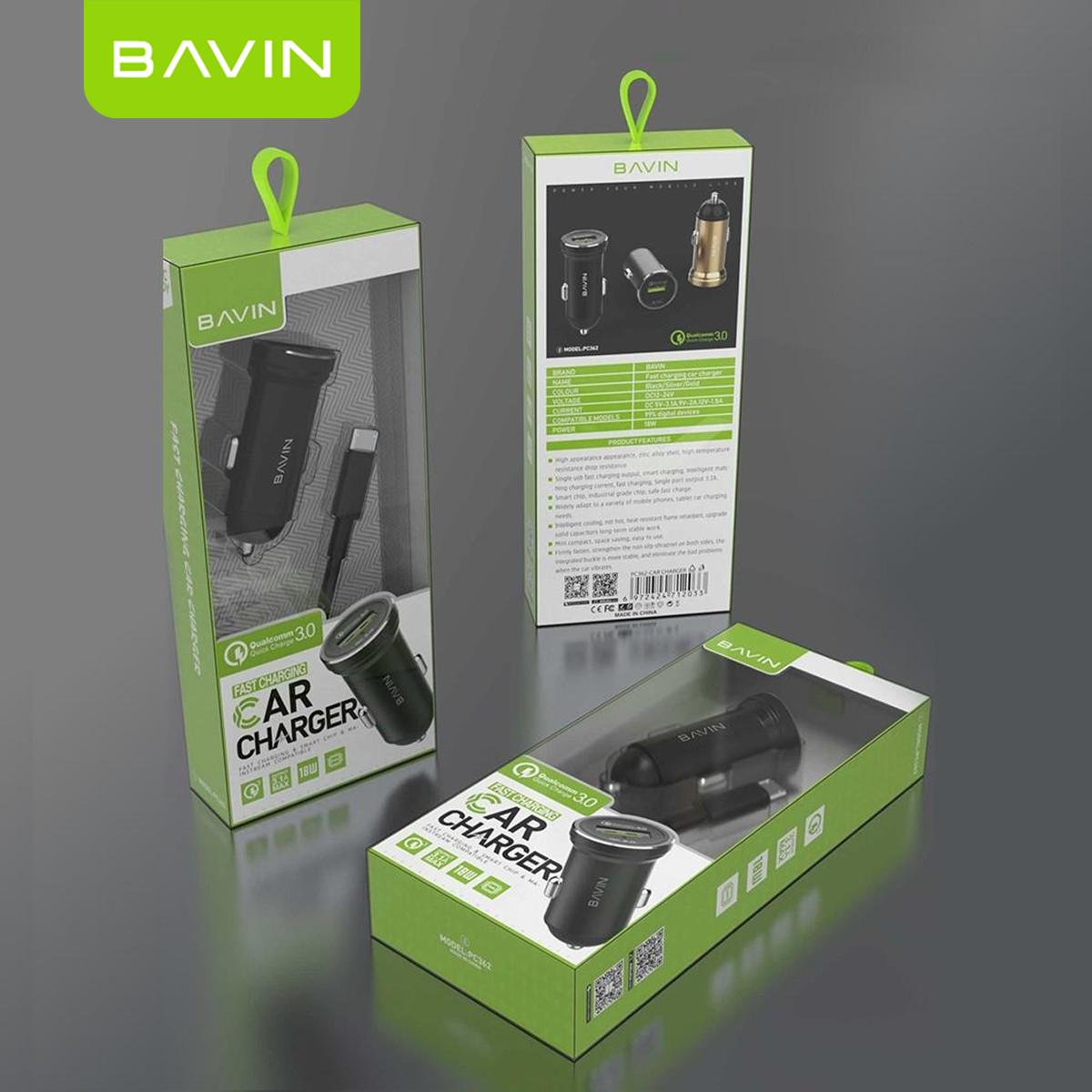 BAVIN C-C-PC362 18W Car Charger w/ Fast Charging USB Port