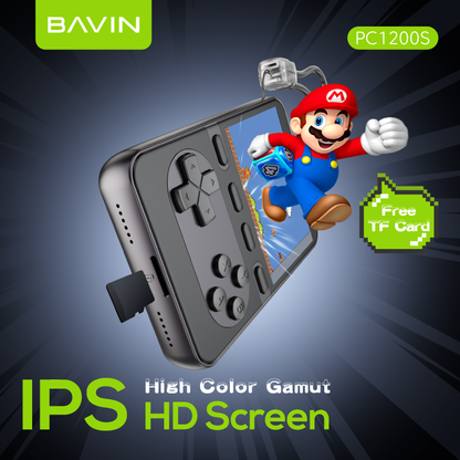 BAVIN Y-PC1200 5000mAh Mini Portable Retro Game Console Powerbank Magnetic Wireless w/ Dual Type-C Cable + Memory Card