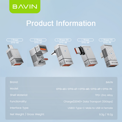 BAVIN U-O-65 120W Plug & Play Adapter w/ 10Gbps USB 3.1 O67 O68 O69 O70