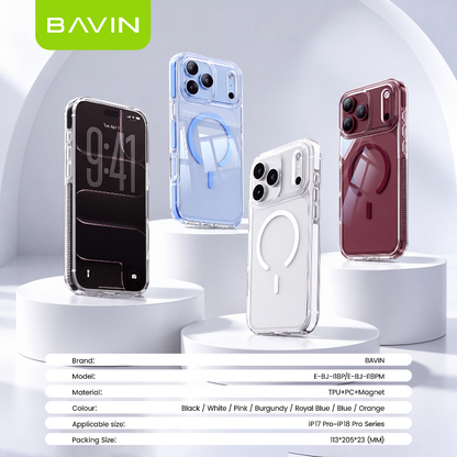 BAVIN BJ Transparent Phone Case Magnetic Case Anti-Yellowing/fingerprint ,Shockproof for iPhone 18/17 Pro
