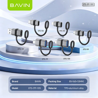 BAVIN O99 OTG Adapter USB / Type-C Port Converter 480Mbps High-Speed Data Transfer for Type-C, iPhone & Micro Devices