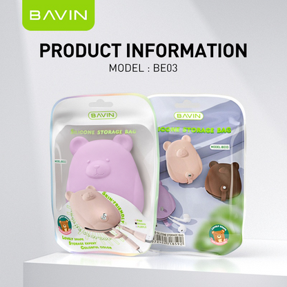 BAVIN BE03 Mini Bear Data Cable / Earphone Storage Bag Gadgets Storage Bag Organizer Accessories