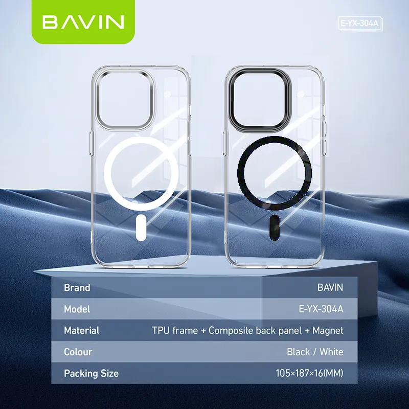 BAVIN YX304 Magnetic Suction Phone Case w/ Built-in Magnetic Ring | Drop Protection, Dustproof Compatible for iPhone 11-17 Series