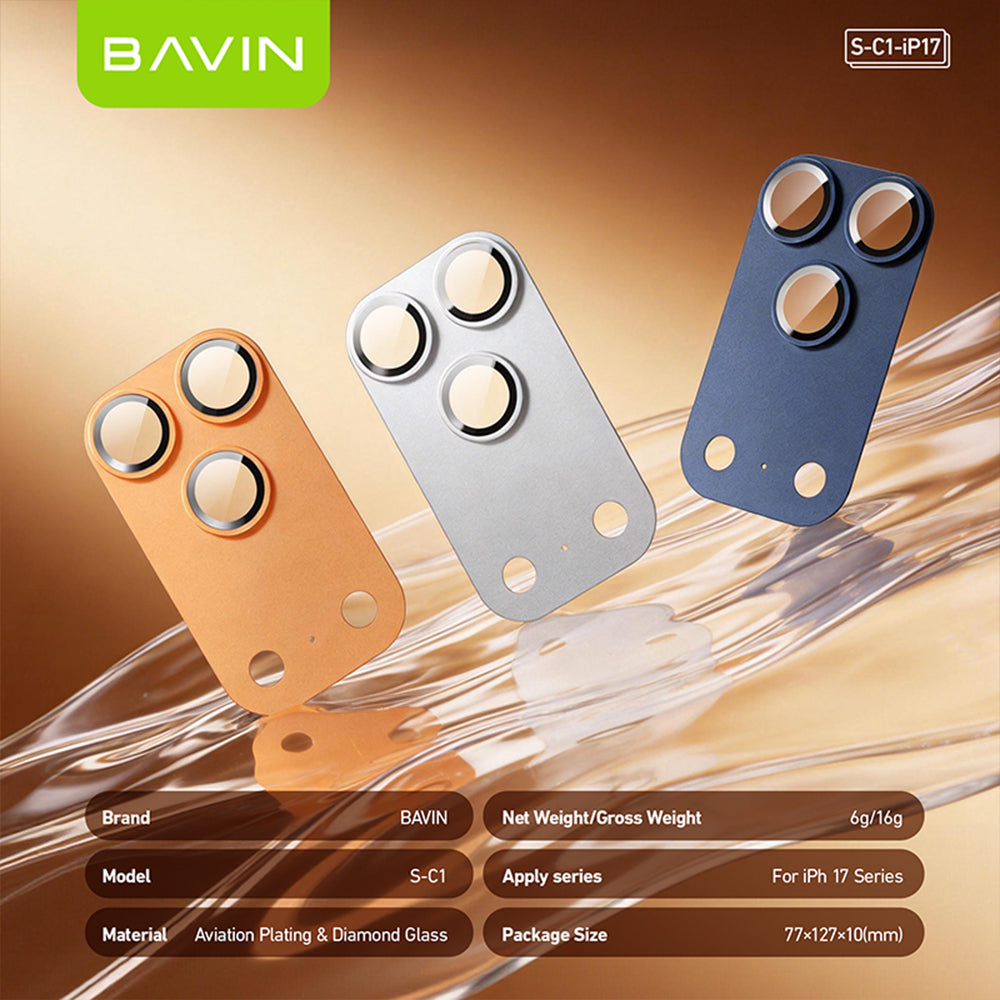 BAVIN SC1 360° Full Cover Tempered Glass Camera Lens Protector for iPhone 17 /17 Air /17 Pro /17 Pro Max