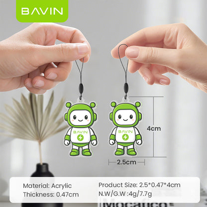 BAVIN Acrylic Transparent Robot Design Pendant Keychain Cute Accessory for Phone, Bag & Key Holder