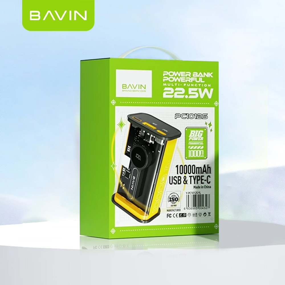 BAVIN PC1012 10000mAh Fast Charging Powerbank with 22.5W USB Charging / Type-C Input & Output