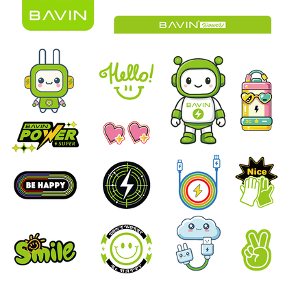 BAVIN Cute Cartoon Character Stickers Transparent DIY Decorative Sticker Suitable for Powerbank, Laptop & Smartphones