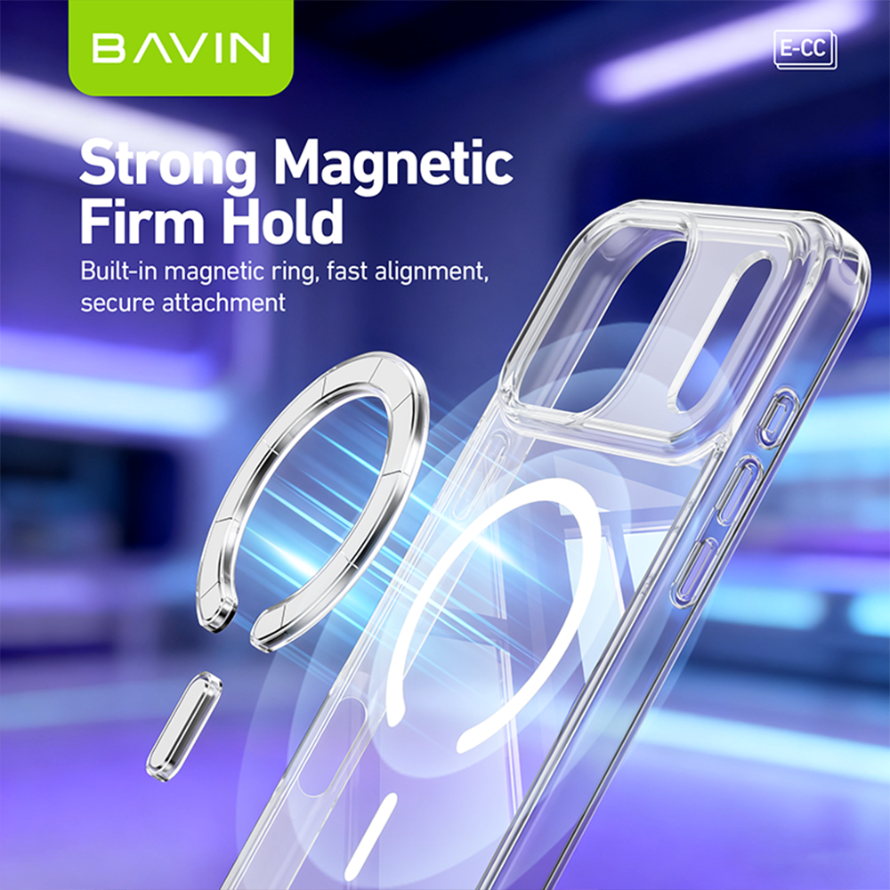 BAVIN CC Fully Protected Durable Magnetic Crystal Clear Phone Case Compatible For iPhone 17 Pro Max Series