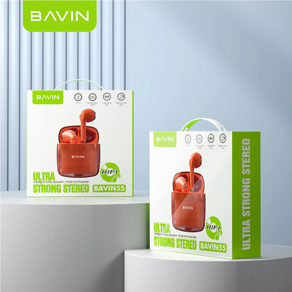 BAVIN HB-BA55 TWS Wireless Bluetooth Earbuds w/ Touch Control & Long Battery Life