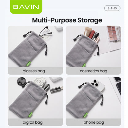 BAVIN ET10 Phone Pouch Dual Pocket Dust Resistant for Powerbank & Mobile Accessory Storage Bag