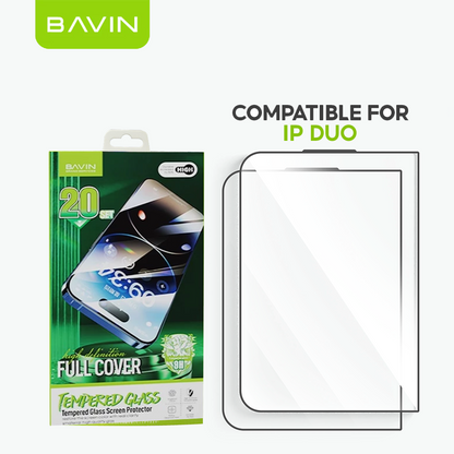 [Buy 1 Get 1 FREE] BAVIN Q4 Tempered Glass Screen Protector Full Cover for iPhone X to 18 Series (with iPh Duo)
