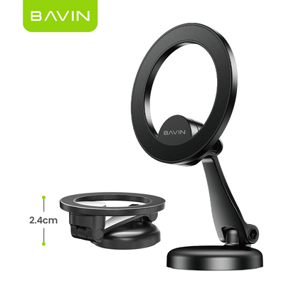 BAVIN PS65 Zinc Alloy Folding Magnetic Holder 360° Rotation for iPhone 12-17 Series / Android Devices