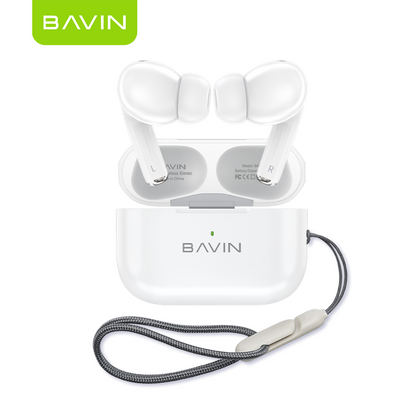 BAVIN HB-BA-87 TWS Bluetooth Ear Clip Earbuds w/ Silicone Clip, Long Battery Life, AI Voice Assistant & Translation