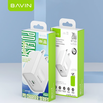 BAVIN PC837 20W PD Type-C Adapter Fast Charging Multi-Protection Charger for Smartphones
