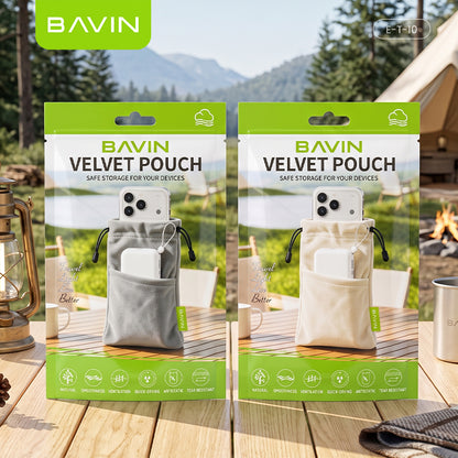 BAVIN ET10 Phone Pouch Dual Pocket Dust Resistant for Powerbank & Mobile Accessory Storage Bag