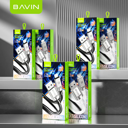 BAVIN CB288 18W PD Fast Charging Soft Silicone Thick Wire Data Cable Compatible for Smartphones