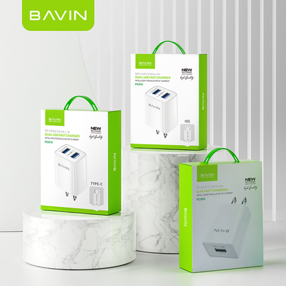 BAVIN C-PC910 2.4A USB Wall Charger w/ 1m Cable