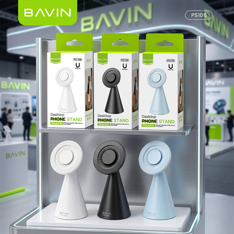 BAVIN PS106 Mini Portable Strong Magnetic Desktop Phone Stand w/ 180° Rotation Holder for iPhone, Android