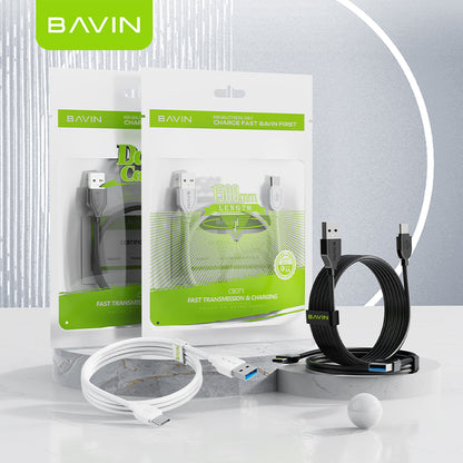 BAVIN U-CB071 QC3.0 Fast Charging Cable 18W/30W/60W Micro iPhone Type-C/V3 Mini USB iPhone 4S & P1000 0.5m-2m 2.4A Data Transfer