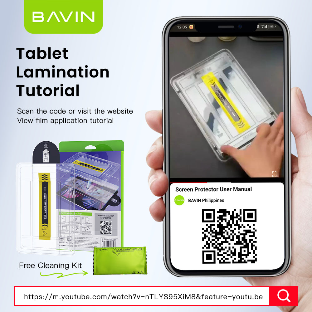 BAVIN S-Q17-XX One-Click Tempered Glass for iPad Mini, Air & Pro Series