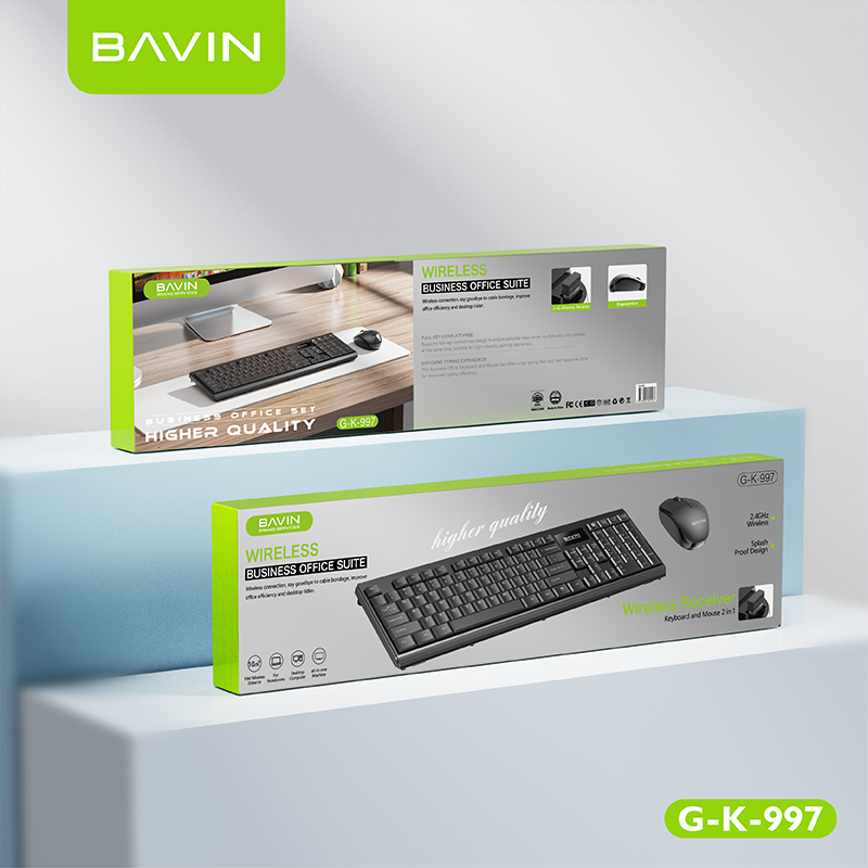 BAVIN G-K-997 2.4G Wireless Keyboard & Mouse for PC & Laptop