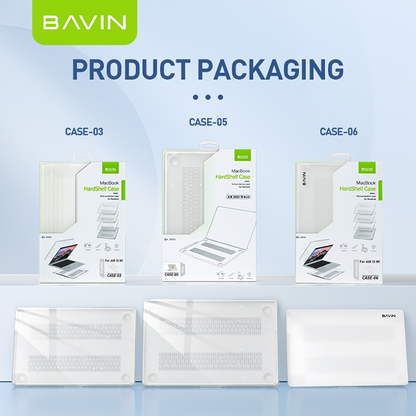 BAVIN C06 / C05 Transparent & Glossy Clear Case Anti-Scratch + Keyboard Protector For iPh Laptop for 13.3" / 13.6" / 15"