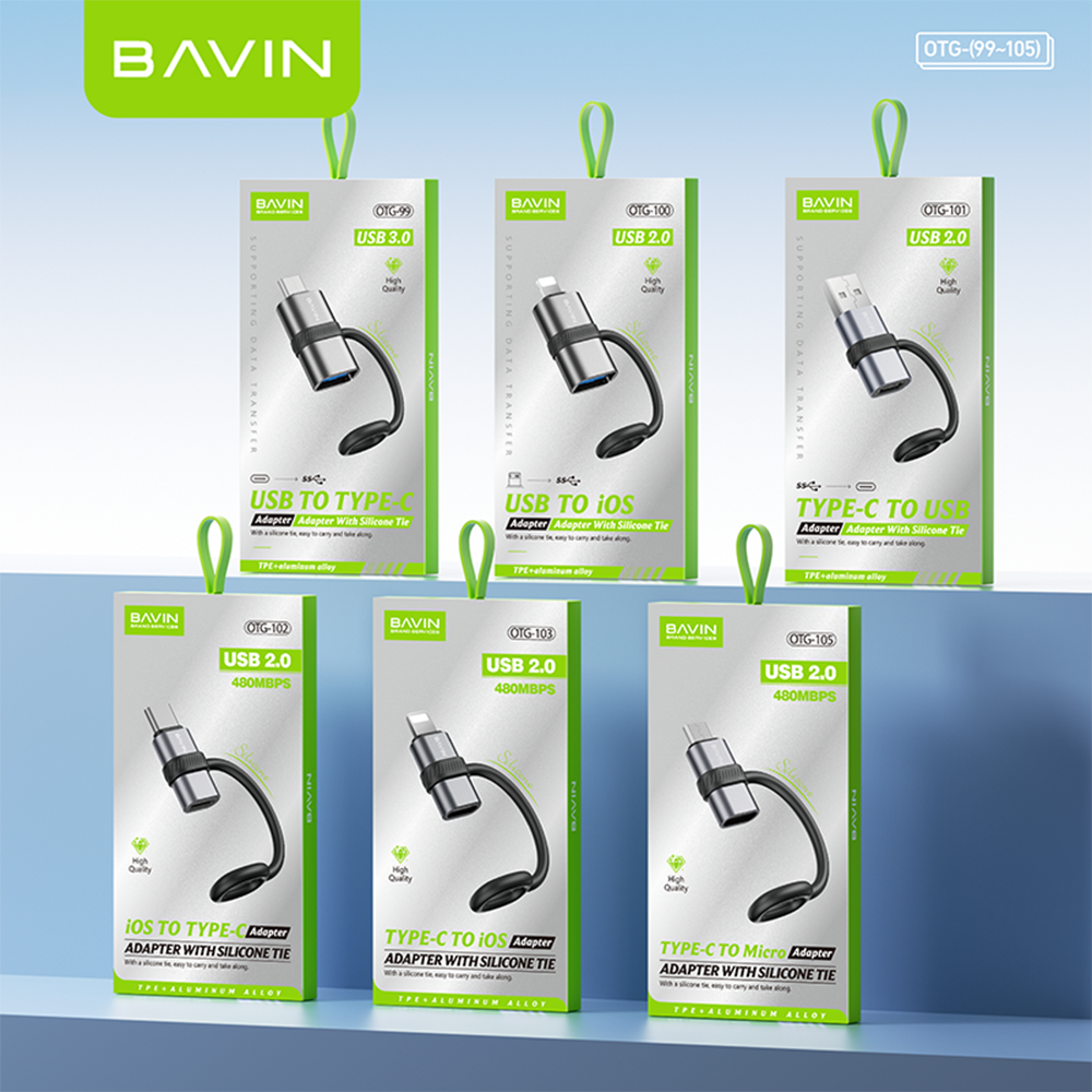 BAVIN O99 OTG Adapter USB / Type-C Port Converter 480Mbps High-Speed Data Transfer for Type-C, iPhone & Micro Devices