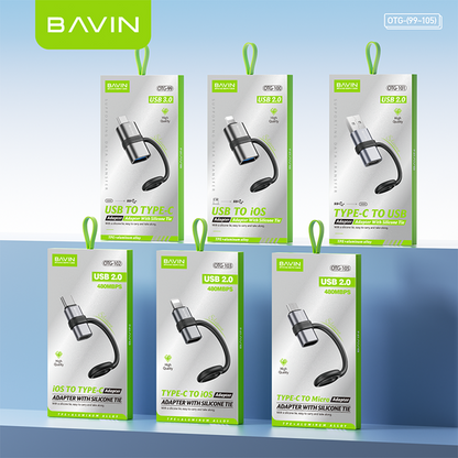 BAVIN O99 OTG Adapter USB / Type-C Port Converter 480Mbps High-Speed Data Transfer for Type-C, iPhone & Micro Devices
