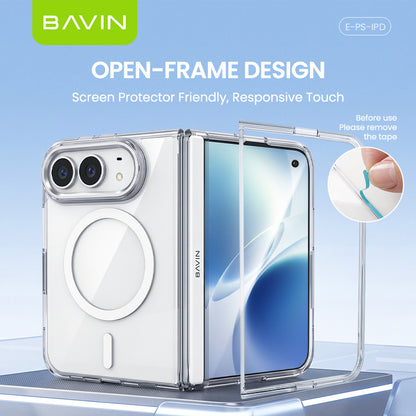 BAVIN PS iPhone Duo Transparent Ultrathin Magnetic Phone Case Shockproof Hinge Protection Phone Cover