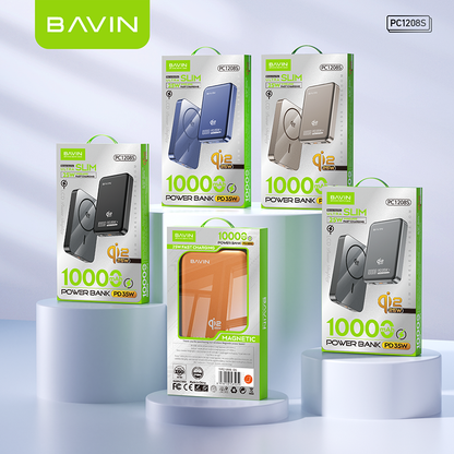 [Qi2 25W] BAVIN PC1208S 10000mAh 25W Magnetic Wireless Powerbank + PD 35W Fast Charge for iPhone 17 Series