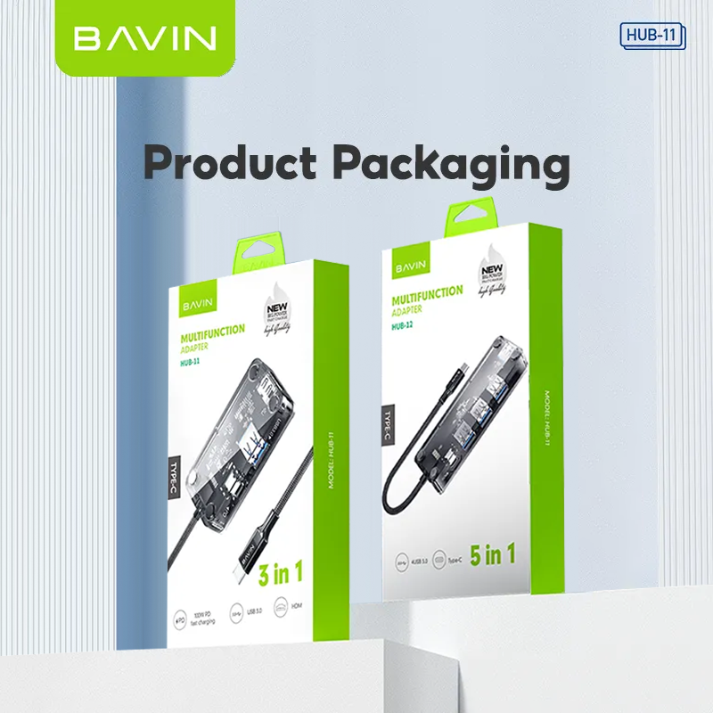 BAVIN I13 6in1 Universal HUB Adapter Support USB3.0 High-Speed Data Transmission 4K HD for PC/Laptop