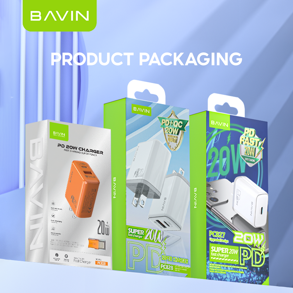 BAVIN PC828 / PC827 20W PD Fast Charging Charger Dual Type-C & USB Port Adapter for iPhone 16 Series