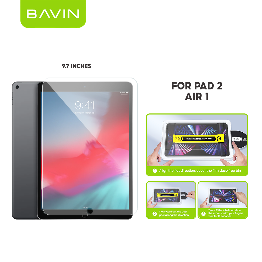 BAVIN S-Q17-XX One-Click Tempered Glass for iPad Mini, Air & Pro Series