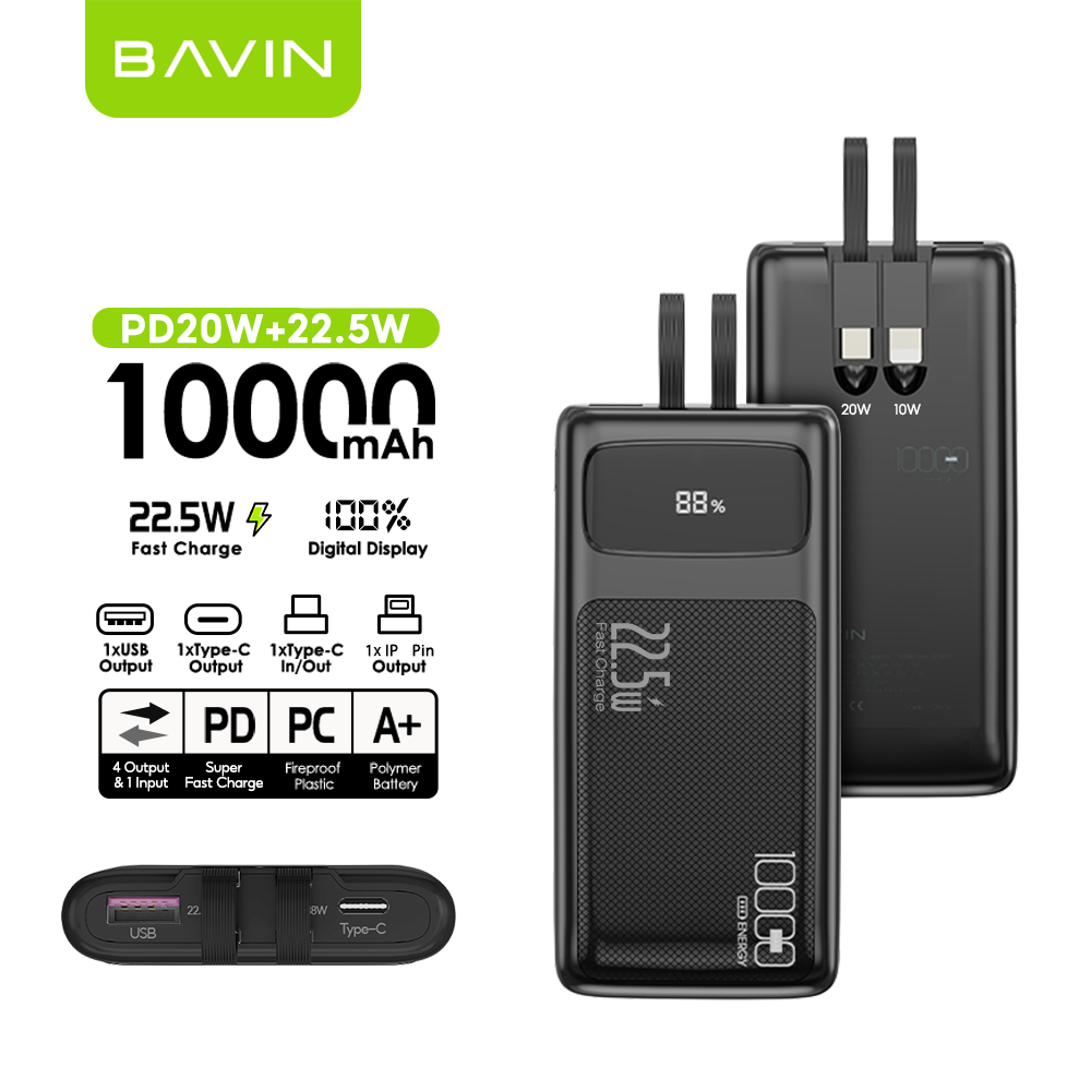 BAVIN Y-PC007 20000mAh / PC008 10000mAh 22.5W Fast Charging Powerbank