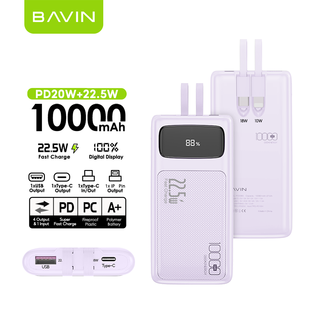 BAVIN Y-PC007 20000mAh / PC008 10000mAh 22.5W Fast Charging Powerbank