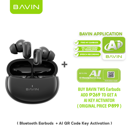 BAVIN HB-BA-78 HiFi TWS Wireless Bluetooth 5.4 Earbuds w/ ANC Noise Cancellation, Touch Control & AI Features