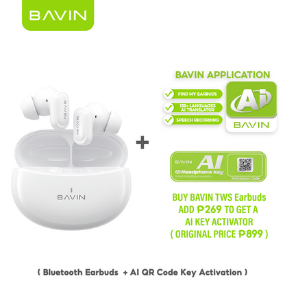 BAVIN HB-BA-78 HiFi TWS Wireless Bluetooth 5.4 Earbuds w/ ANC Noise Cancellation, Touch Control & AI Features