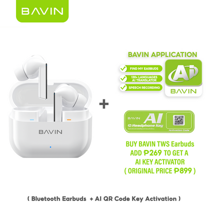 BAVIN HB-BA-99 TWS Wireless Earbuds | Hi-Res Audio | Deep Bass | Bluetooth 5.3 | Low Latency | All-Day Battery