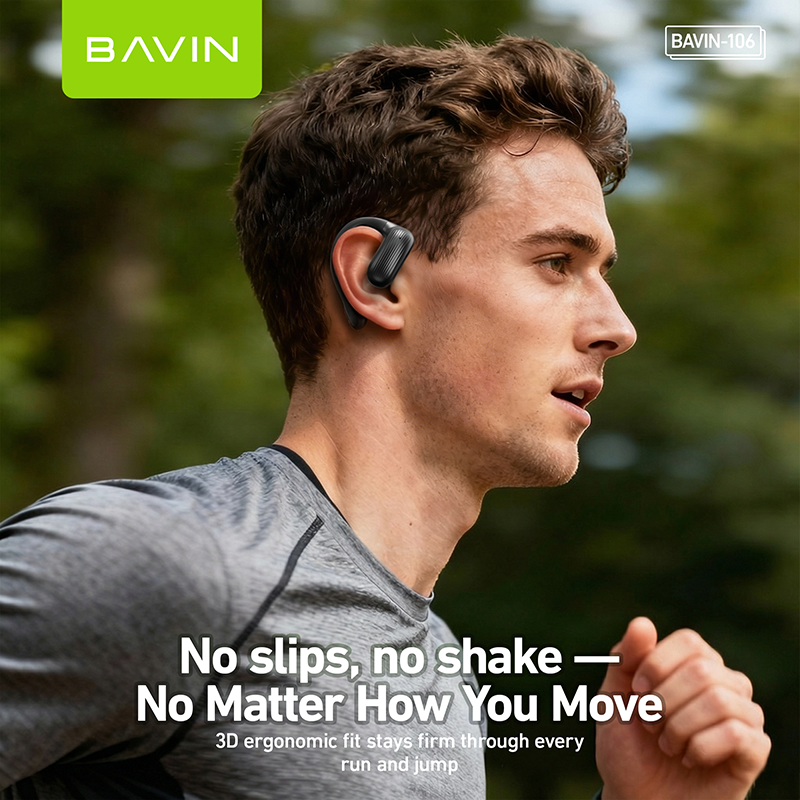 BAVIN BA106 Hi-Fi Open-Ear Wireless Bluetooth 6.0 Earbuds w/ Type-C Fast Charging for Smartphones