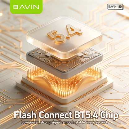 BAVIN BA110 2-in-1 TWS Hi-Res Audio Wireless Bluetooth Semi-in-ear + In-ear Earbuds | Smart LED Display