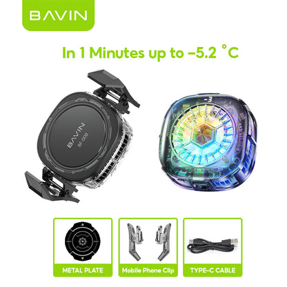 BAVIN Magnetic Gaming Phone Cooler | Fast Cooling, Heat Dissipation & Adjustable Fan Compatible for iPhone & Android