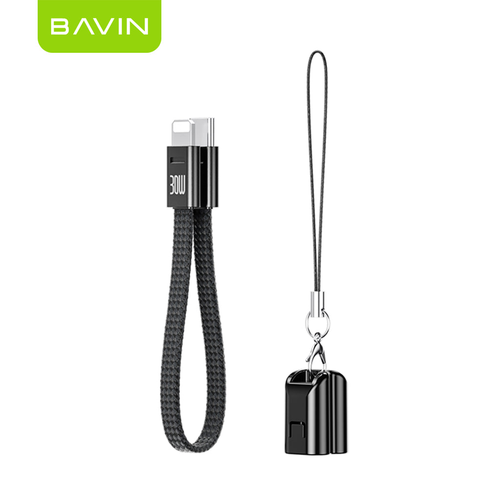 BAVIN U-CB396 60W PD Mini Fast Charging Lanyard Data Cable Type-C to Type-C & Type-C to iPh for Phone & Powerbank