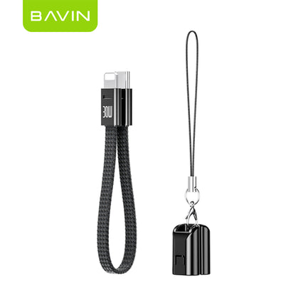 BAVIN U-CB396 60W PD Mini Fast Charging Lanyard Data Cable Type-C to Type-C & Type-C to iPh for Phone & Powerbank