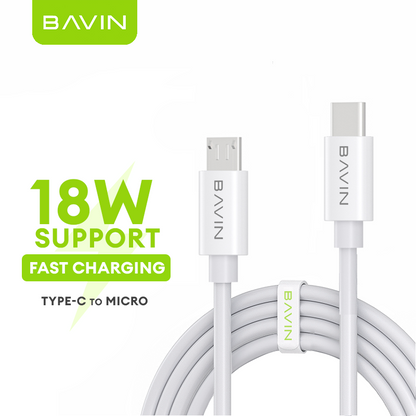 BAVIN U-CB008 12W / 18W / 20W / 60W Fast Charging Qualcomm3.0 Cable Charger High Speed Data Transfer 1/2/3 Meters Cord