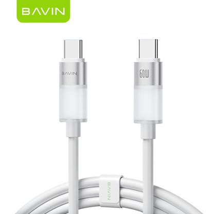 BAVIN CB402 60W/30W PD Fast Charging Liquid Silicone & Data Transfer Cable w/ 1m Type-C to Type-C / Type-C to iPhone
