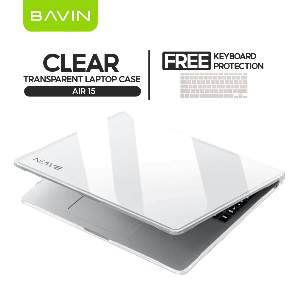 BAVIN C06 / C05 Transparent & Glossy Clear Case Anti-Scratch + Keyboard Protector For iPh Laptop for 13.3" / 13.6" / 15"