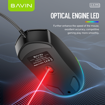 BAVIN G-K-995 Ergonomic Wired RGB Gaming Mouse