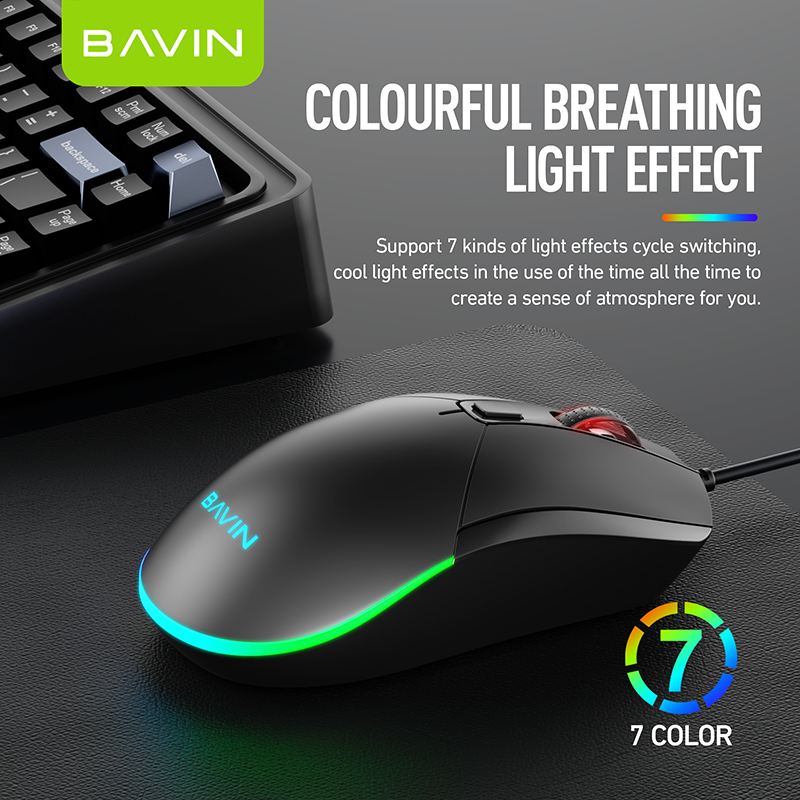 BAVIN G-K-995 Ergonomic Wired RGB Gaming Mouse