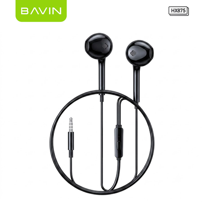 BAVIN HX871 / HX875 Hi-Fi Wired Earphone Stereo Sound Quality Music Compatible for 3.5mm / Type-C